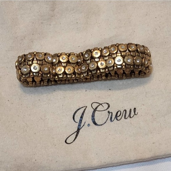 J. Crew brushed gold tone jeweled stretch bracelet - Picture 2 of 12